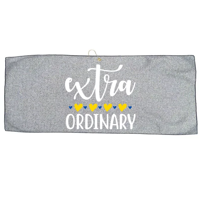 Extra Ordinary Down Syndrome Awareness Large Microfiber Waffle Golf Towel