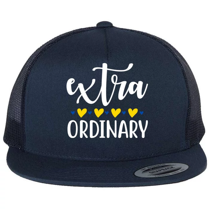 Extra Ordinary Down Syndrome Awareness Flat Bill Trucker Hat