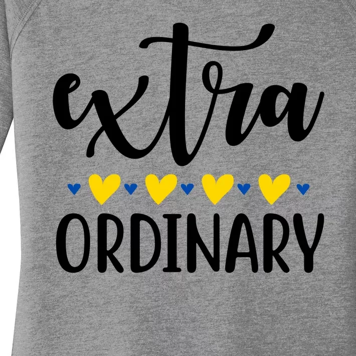 Extra Ordinary Down Syndrome Awareness Women's Perfect Tri Tunic Long Sleeve Shirt