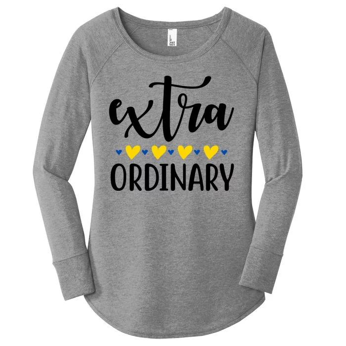 Extra Ordinary Down Syndrome Awareness Women's Perfect Tri Tunic Long Sleeve Shirt