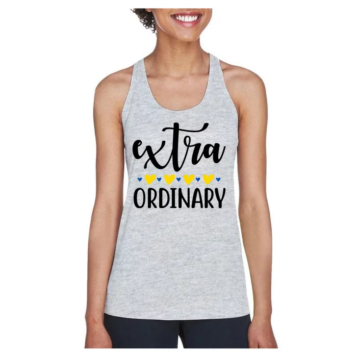 Extra Ordinary Down Syndrome Awareness Women's Racerback Tank