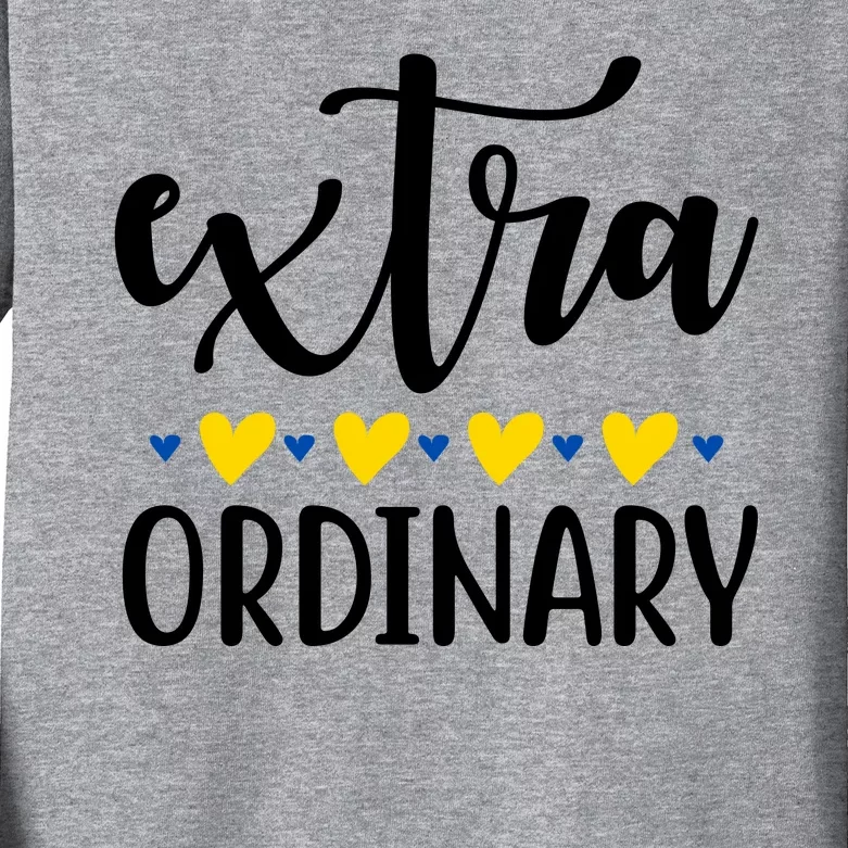 Extra Ordinary Down Syndrome Awareness Kids Long Sleeve Shirt