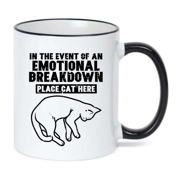 Event Of Emotional Breakdown Place Cat Here Cute Men Women Black Color Changing Mug