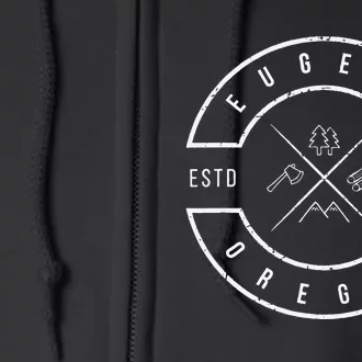 Eugene Oregon Emblem Full Zip Hoodie