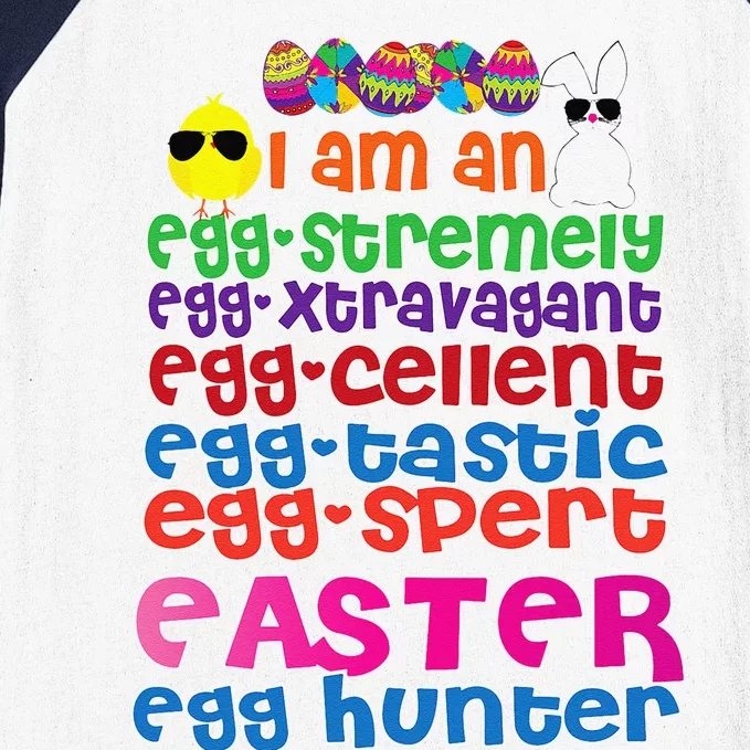 Easter Outfit EggSpert EggCellent Egg Hunter Baseball Sleeve Shirt