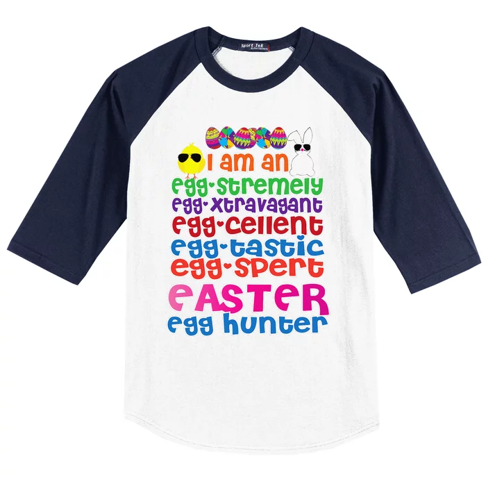 Easter Outfit EggSpert EggCellent Egg Hunter Baseball Sleeve Shirt