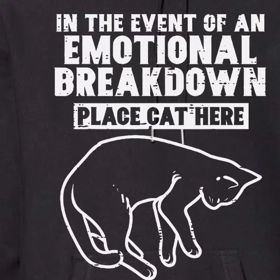 Event Of Emotional Breakdown Place Cat Here Cute Men Women Premium Hoodie