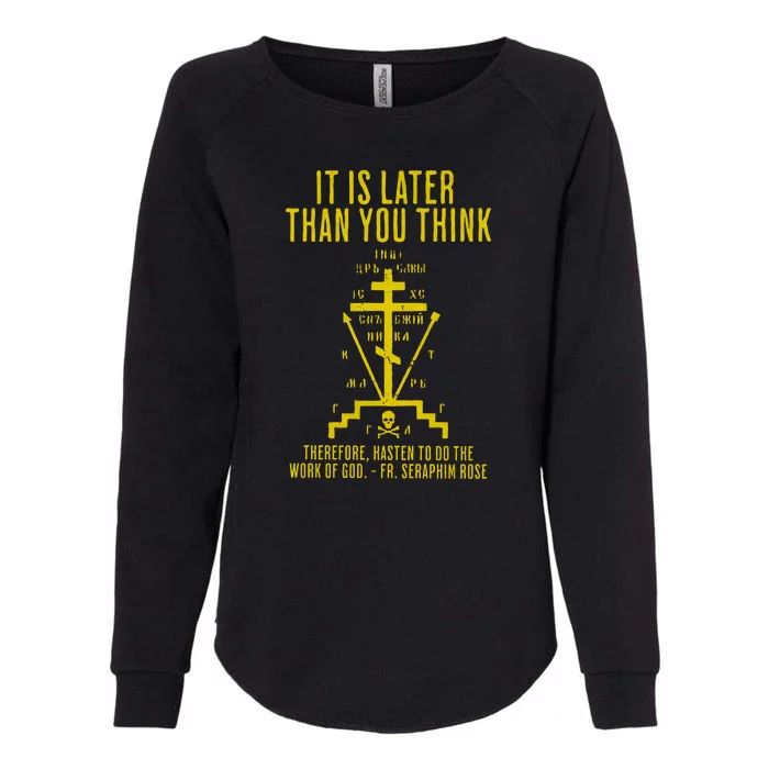 Eastern Orthodox Fr. Seraphim Rose Cross Gift Womens California Wash Sweatshirt