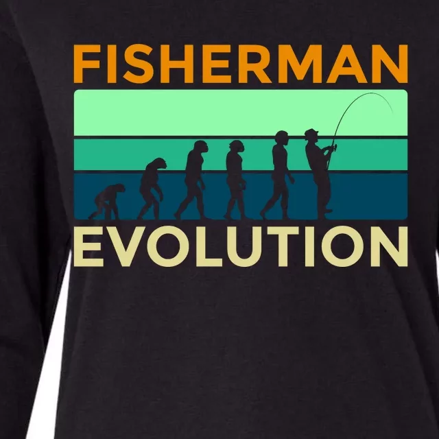 Evolution Of Fishing Womens Cotton Relaxed Long Sleeve T-Shirt