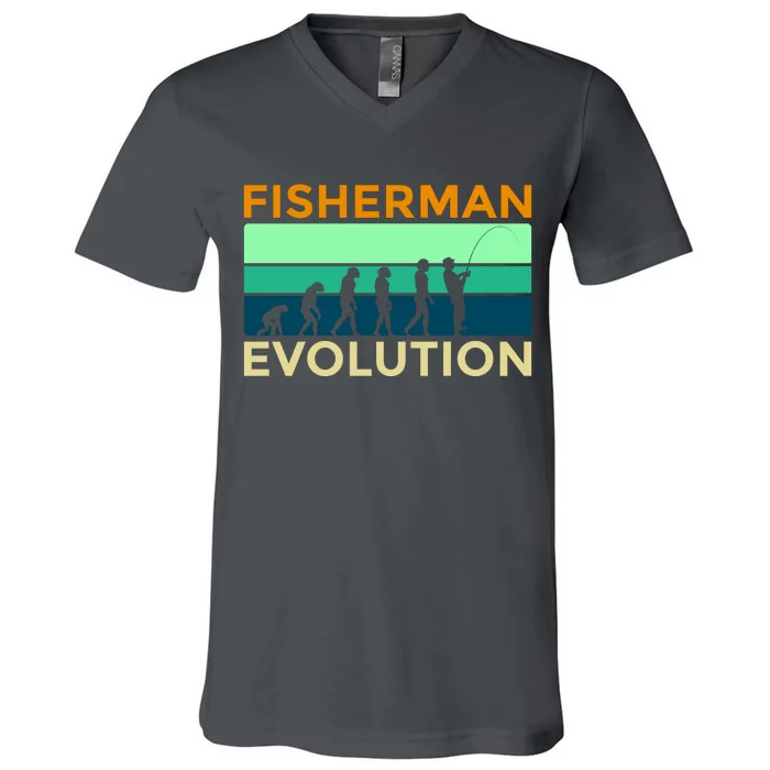 Evolution Of Fishing V-Neck T-Shirt