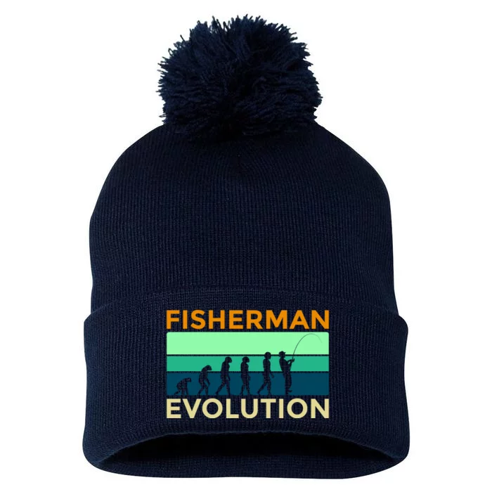 Evolution Of Fishing Pom Pom 12in Knit Beanie