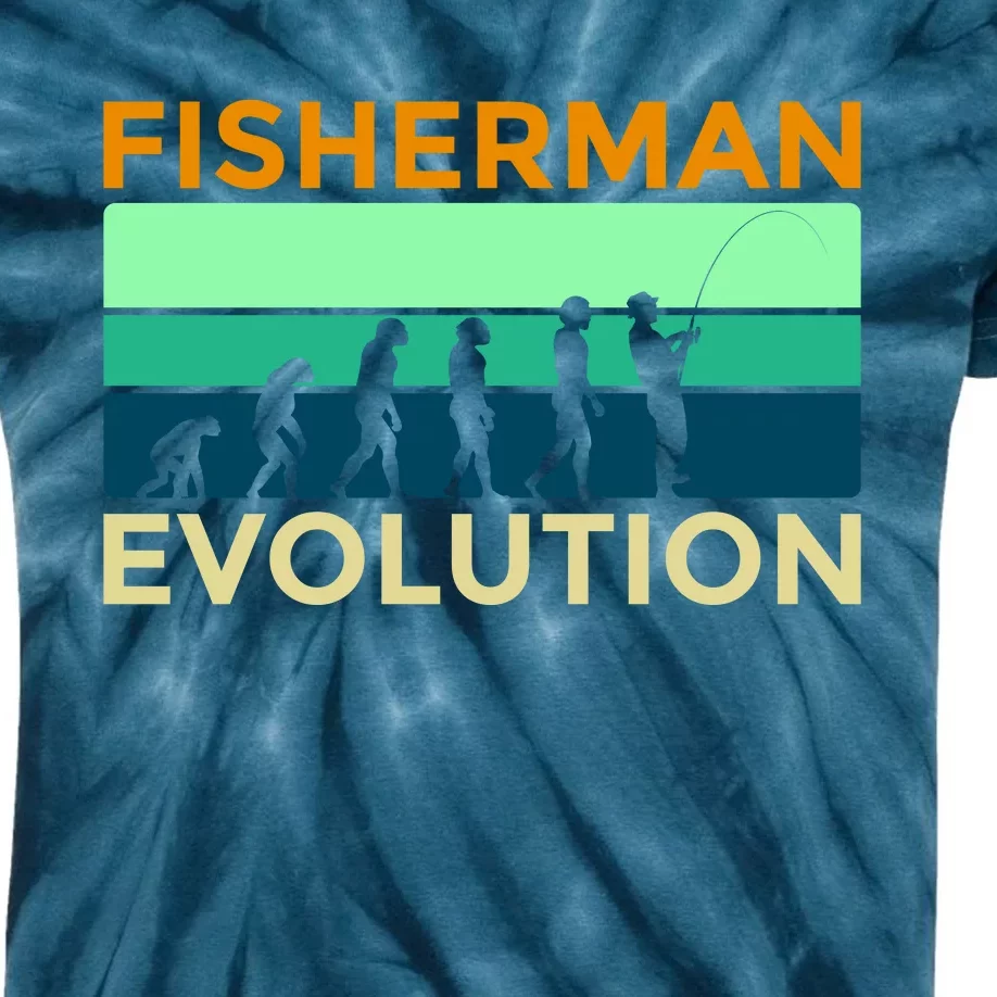 Evolution Of Fishing Kids Tie-Dye T-Shirt