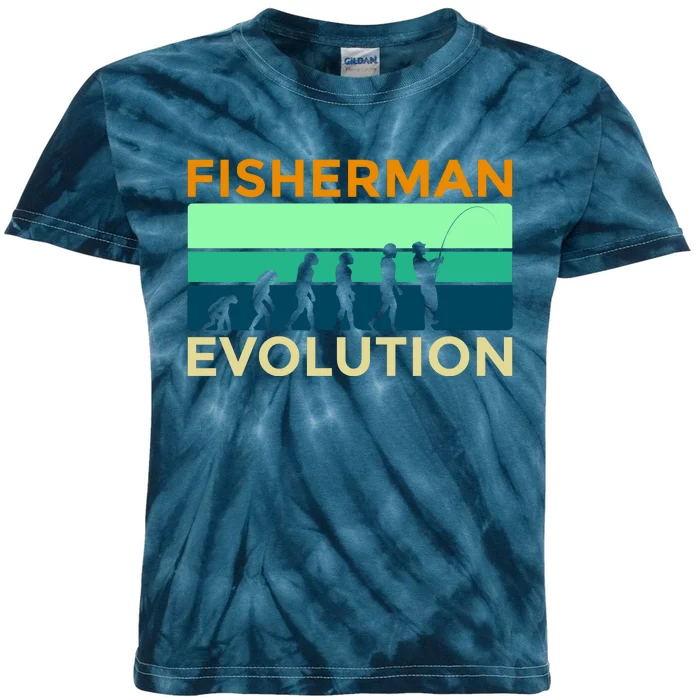 Evolution Of Fishing Kids Tie-Dye T-Shirt