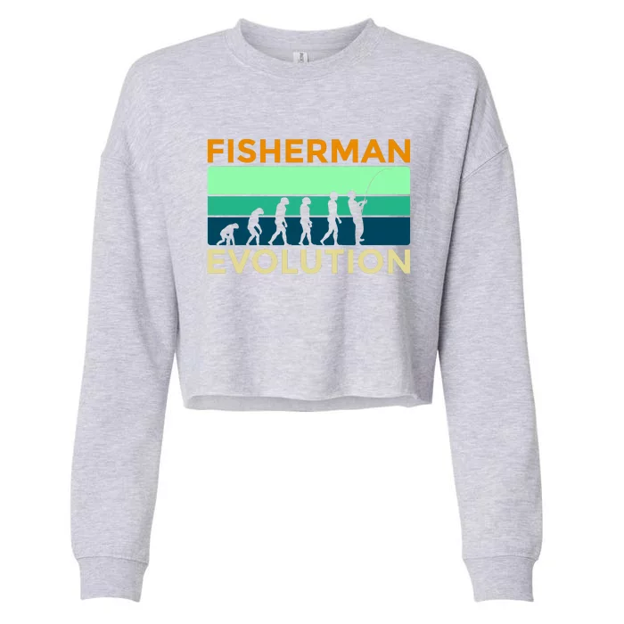 Evolution Of Fishing Cropped Pullover Crew