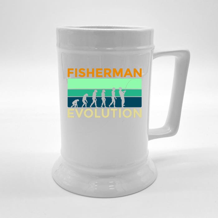 Evolution Of Fishing Front & Back Beer Stein