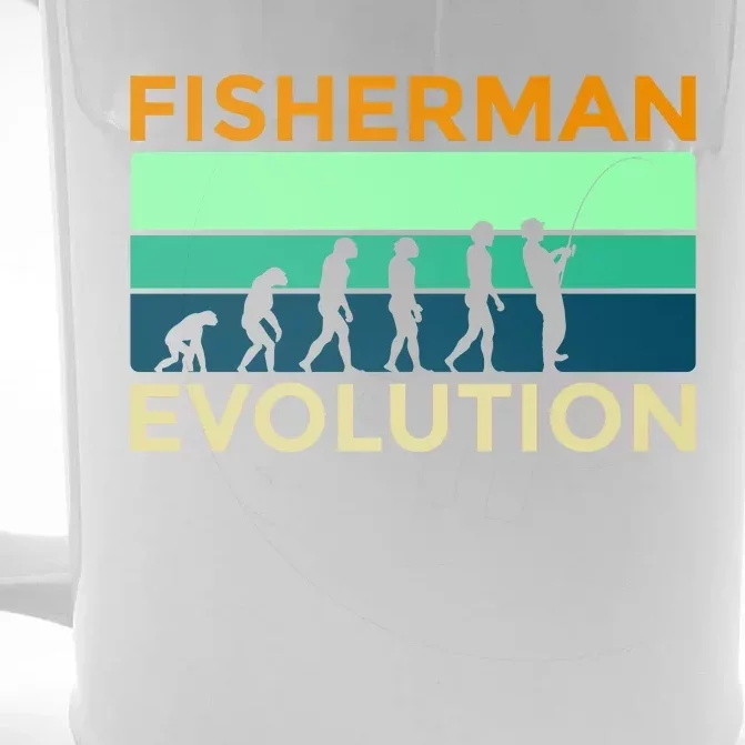 Evolution Of Fishing Front & Back Beer Stein