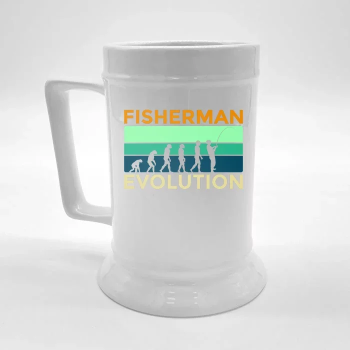 Evolution Of Fishing Front & Back Beer Stein