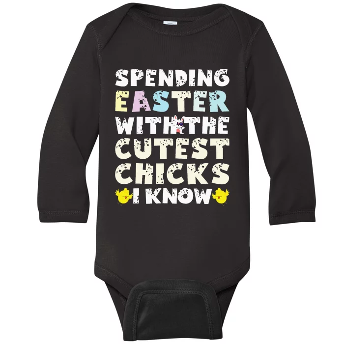 Easter Outfit For  Funny Cutest Chicks Baby Long Sleeve Bodysuit