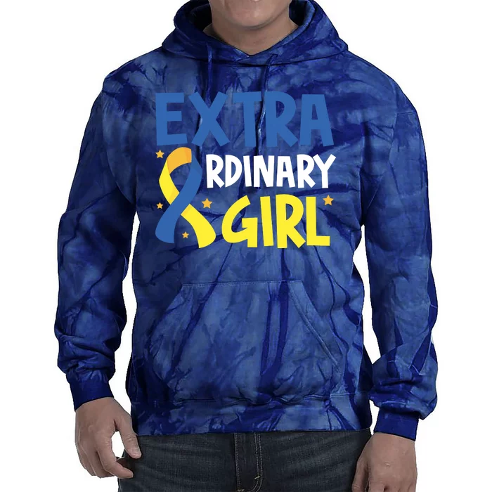 Extra Ordinary Girl Down Syndrome Awareness Tie Dye Hoodie