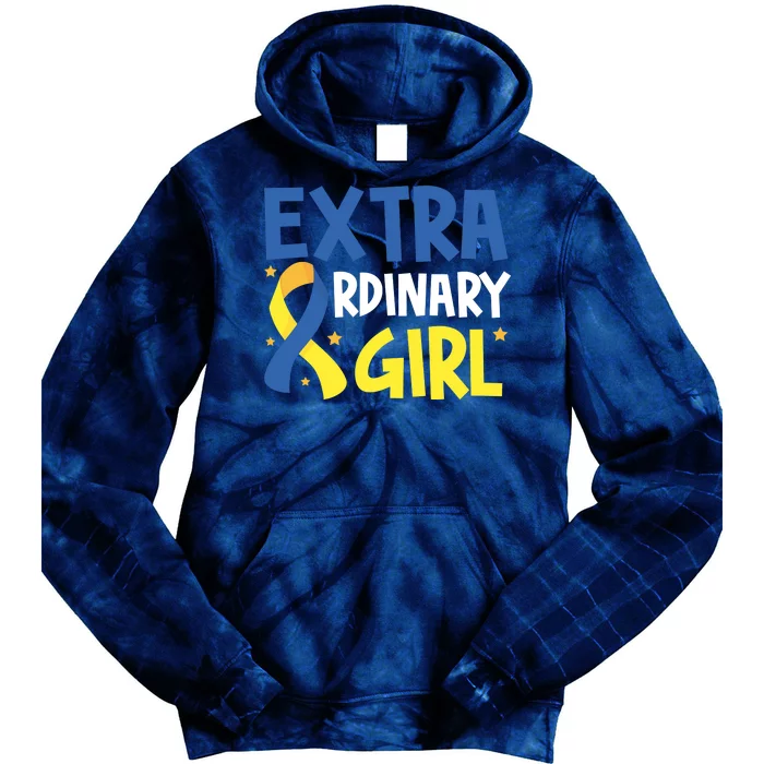 Extra Ordinary Girl Down Syndrome Awareness Tie Dye Hoodie