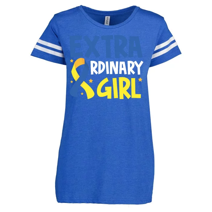 Extra Ordinary Girl Down Syndrome Awareness Enza Ladies Jersey Football T-Shirt