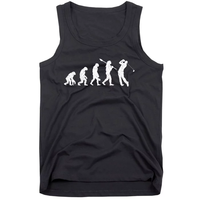 Evolution Of Golfer Dad Grandpa Golfing Lover Golf Player Tank Top