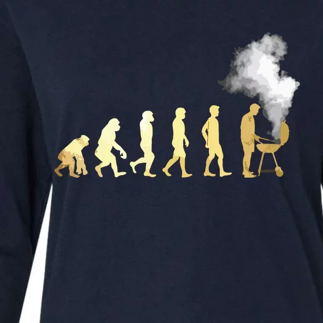 Evolution Of Grill Master Grilling Gifts I Do BBQ Womens Cotton Relaxed Long Sleeve T-Shirt