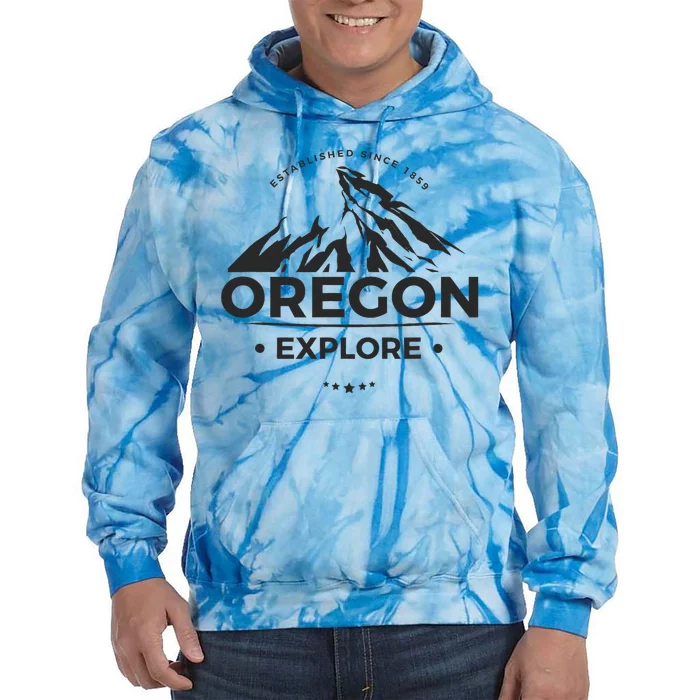 Explore Oregon Graphic Mountain Tie Dye Hoodie