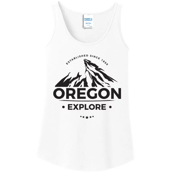 Explore Oregon Graphic Mountain Ladies Essential Tank