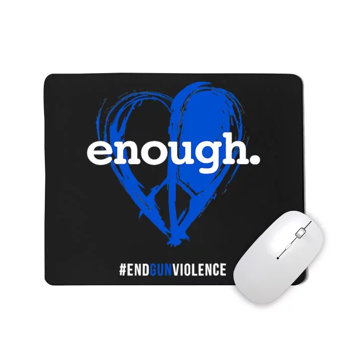 Enough Orange Gun Control Peace & Love Symbol Mousepad