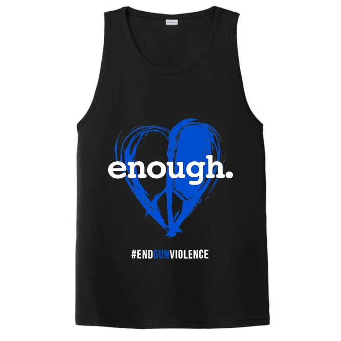 Enough Orange Gun Control Peace & Love Symbol Performance Tank