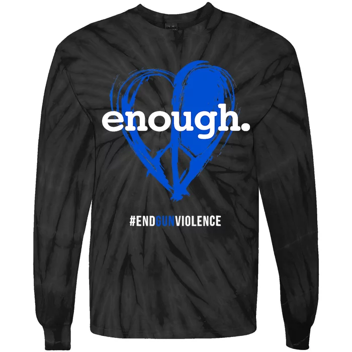 Enough Orange Gun Control Peace & Love Symbol Tie-Dye Long Sleeve Shirt