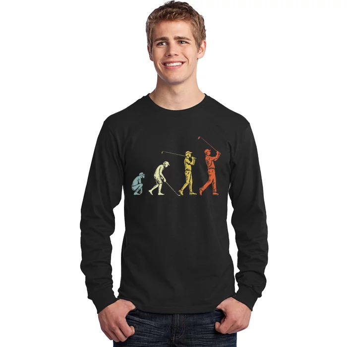 Evolution of Golf Funny Man Golfer Long Sleeve Shirt