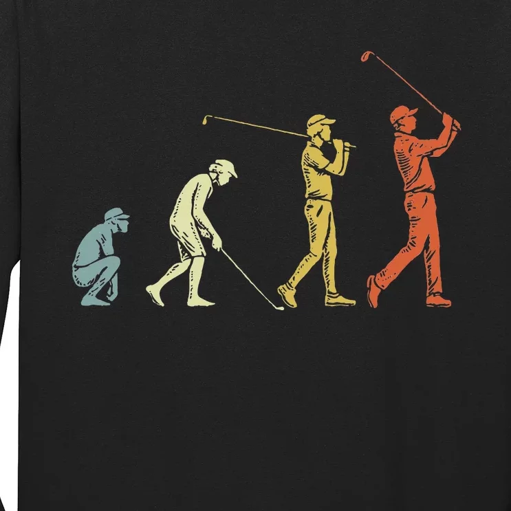 Evolution of Golf Funny Man Golfer Long Sleeve Shirt