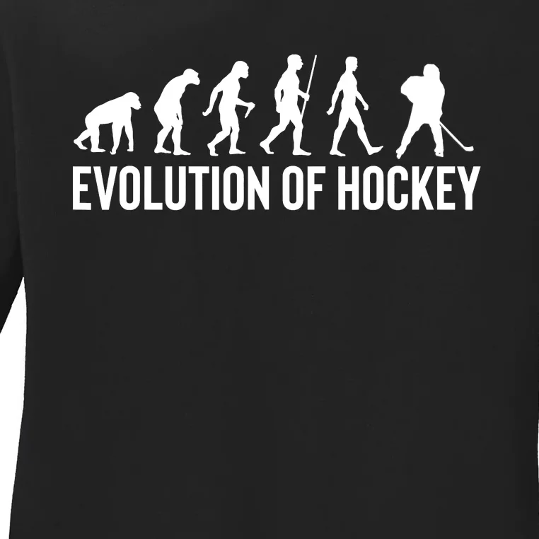 Evolution Of Hockey Humorous Sports Design Ladies Long Sleeve Shirt