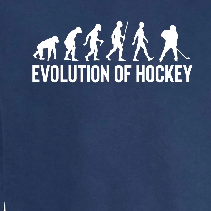 Evolution Of Hockey Humorous Sports Design Garment-Dyed Sweatshirt