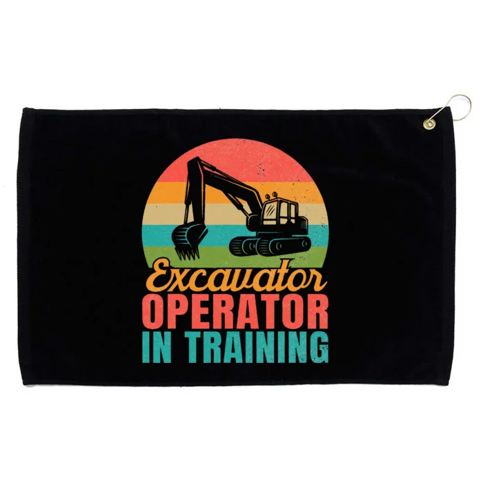 Excavator Operator In Training Excavator Grommeted Golf Towel