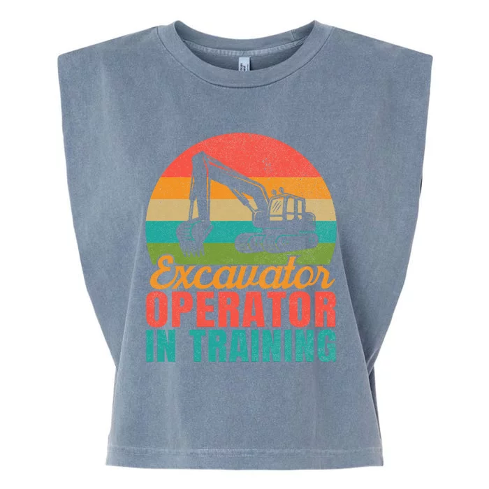 Excavator Operator In Training Excavator Garment-Dyed Women's Muscle Tee