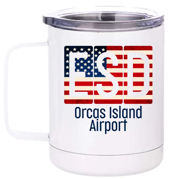 ESD Orcas Island Airport Front & Back 12oz Stainless Steel Tumbler Cup