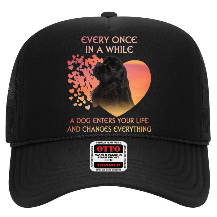 Every Once In A While American Cocker Spaniel dog High Crown Mesh Trucker Hat