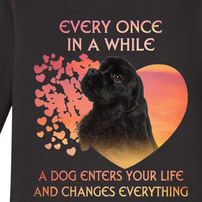 Every Once In A While American Cocker Spaniel dog Baby Long Sleeve Bodysuit