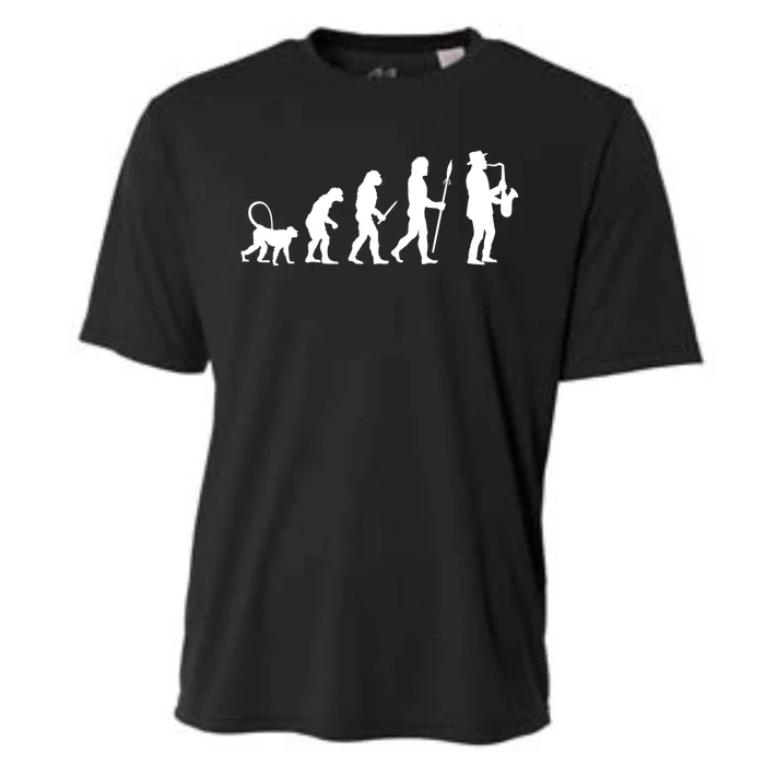 Evolution Of Jazz Music For A Saxophone Player Saxophonist Gift Cooling Performance Crew T-Shirt