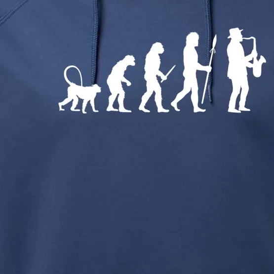 Evolution Of Jazz Music For A Saxophone Player Saxophonist Gift Performance Fleece Hoodie