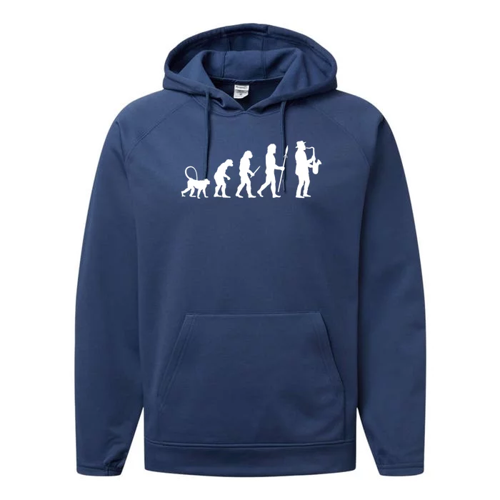 Evolution Of Jazz Music For A Saxophone Player Saxophonist Gift Performance Fleece Hoodie