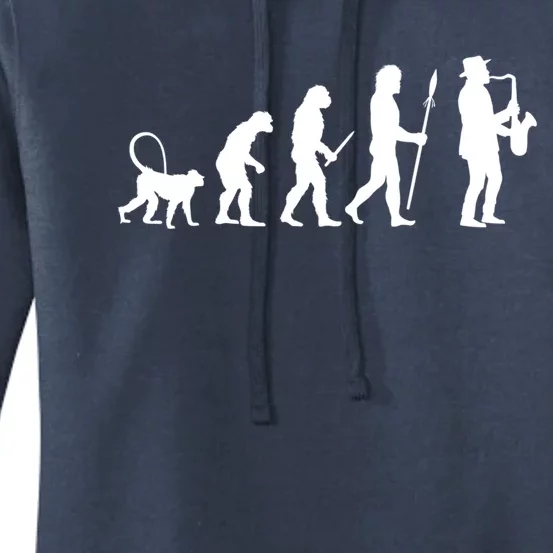 Evolution Of Jazz Music For A Saxophone Player Saxophonist Gift Women's Pullover Hoodie