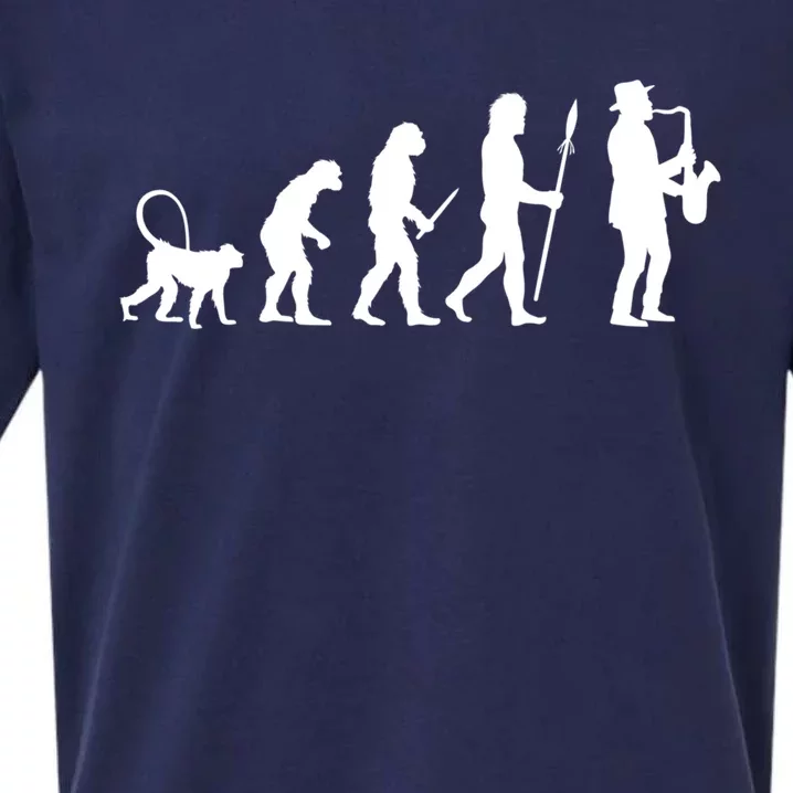 Evolution Of Jazz Music For A Saxophone Player Saxophonist Gift Sueded Cloud Jersey T-Shirt