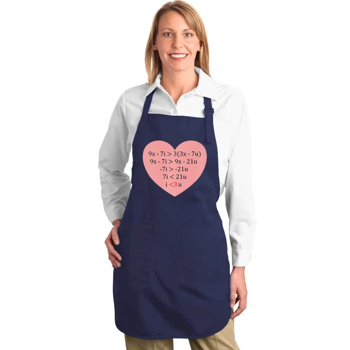 Equation Of Love Funny Math Valentine's Day Full-Length Apron With Pocket