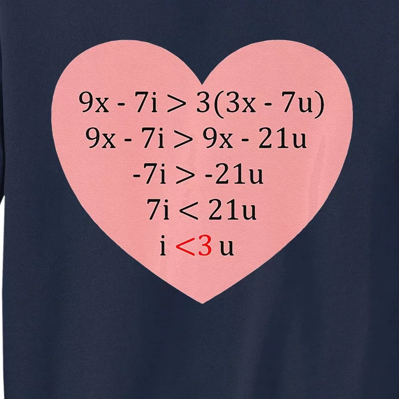 Equation Of Love Funny Math Valentine's Day Tall Sweatshirt