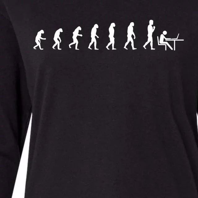 Evolution Of Man Computer Programmer Funny Geek Lover IT Womens Cotton Relaxed Long Sleeve T-Shirt