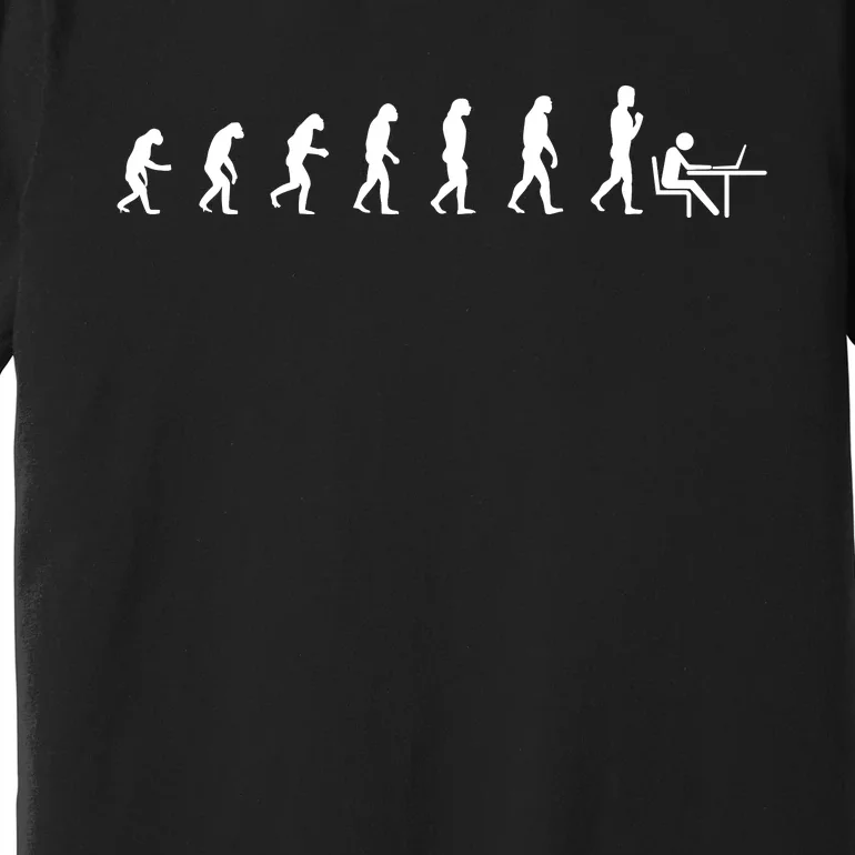 Evolution Of Man Computer Programmer Funny Geek Lover IT Premium T-Shirt